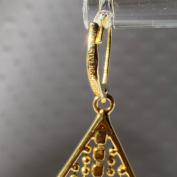 Joan Rivers Vintage Geometry Rhinestone Fringe Leverback Earrings - Picture 14 of 15